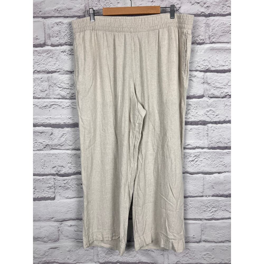Old Navy Womens XL Coastal Minimalist Resortwear Vacation Linen Wide Leg Pants - Picture 3 of 11